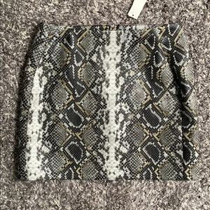 Aqua Snakeprint Mini Skirt